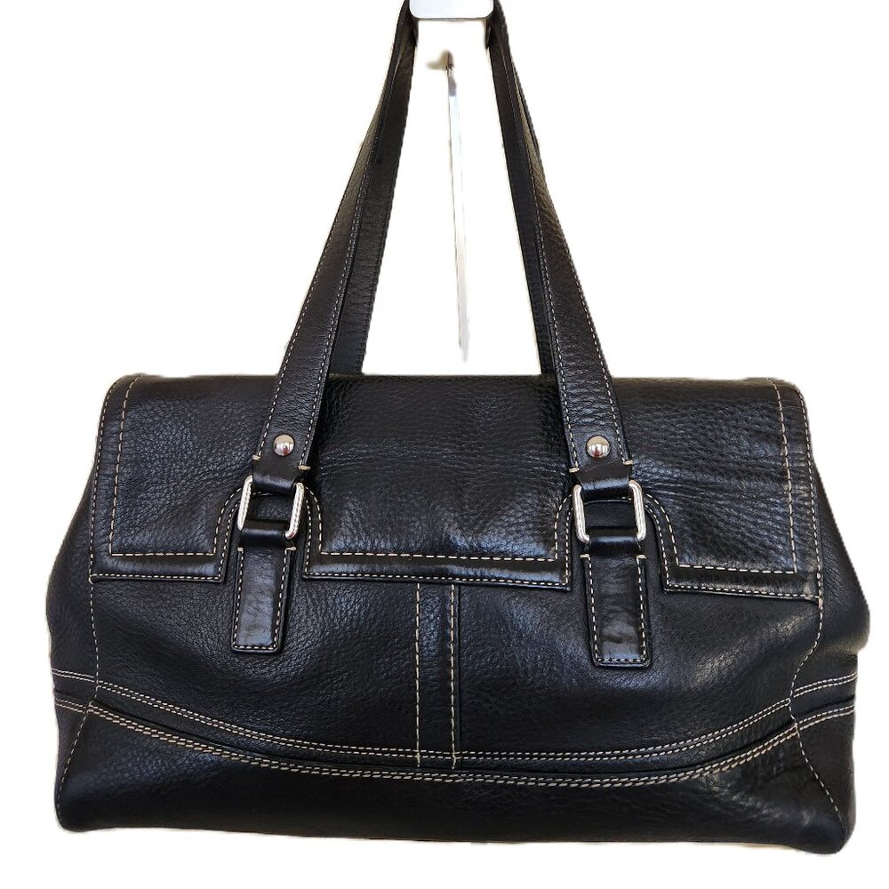 Like New Coach Hampton Black Leather Handbag Purse - Gem
